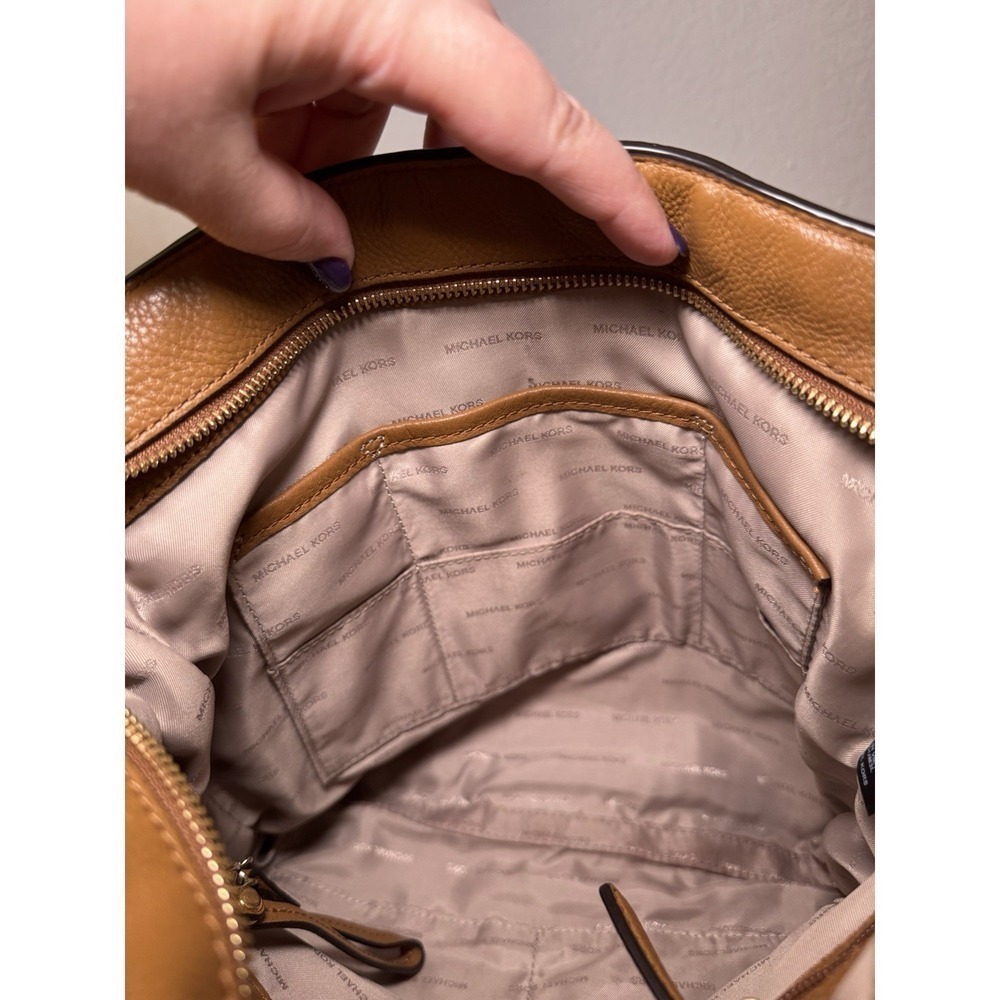 Michael Kors Camel Brown Tasseled Crossbody Purse Braid Strap Design Western - Picture 16 of 16